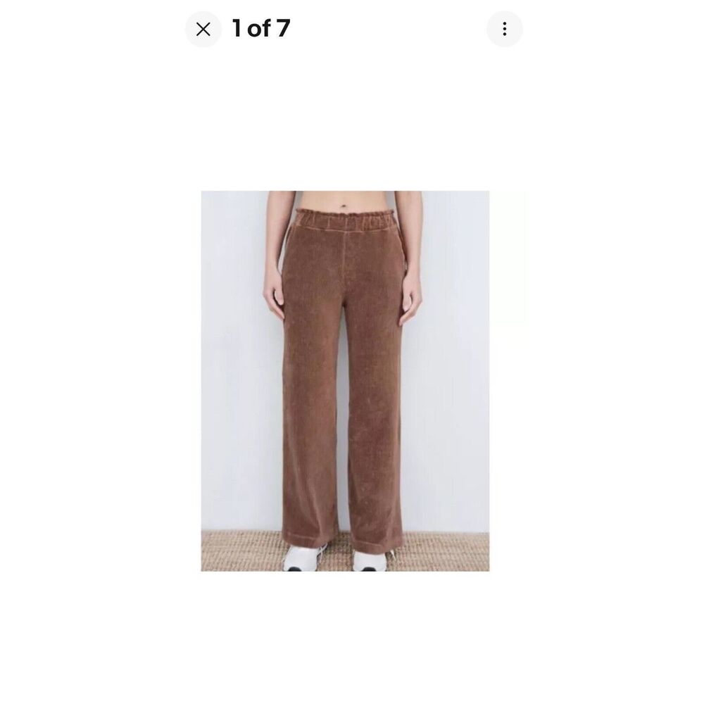 Sundry Pants Size Medium (2) Brown Corduroy Wide Leg Pull On Baggy Loose